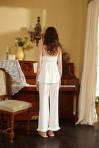 Strapped Flare Hem V-neck Pajama Set