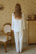 Classic Pajama Set with Delicate Lace