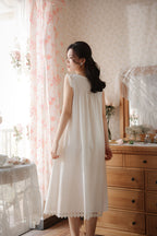 Graceful Lace Trimmed Sleeveless Nightgown