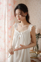 Graceful Lace Trimmed Sleeveless Nightgown