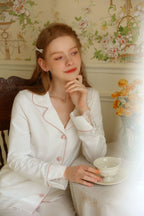Classic Pajama Set with Delicate Lace