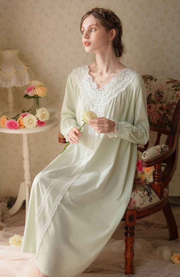 Lace Trimmed Vintage Style Nightgown