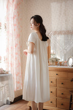 Midi Length Lace Trimmed Nightgown