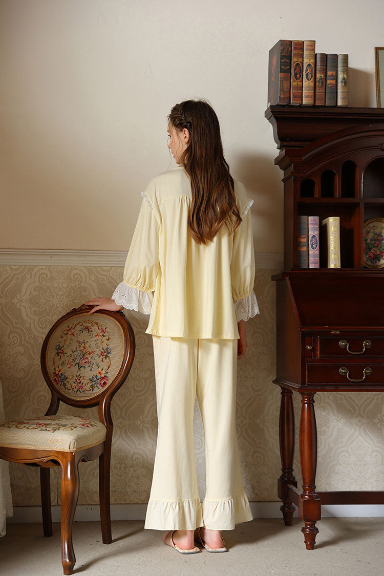 Lace Trimmed Pajama Set