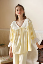 Lace Trimmed Pajama Set