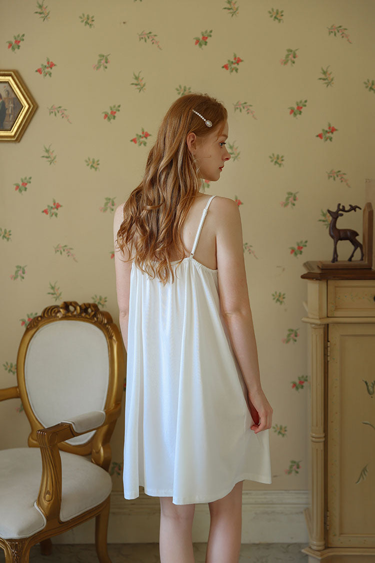 V - neck Ruffled Strap Nightgown
