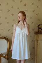V - neck Ruffled Strap Nightgown