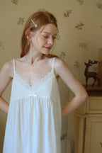 V - neck Ruffled Strap Nightgown