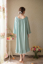 Ruffled Trimmed Long Nightgown