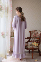 Flared sleeves Long Cotton Nightgown