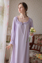 Flared sleeves Long Cotton Nightgown