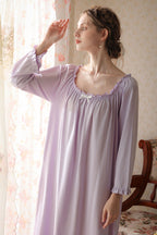 Ruffled Trimmed Long Nightgown