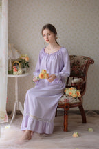 Flared sleeves Long Cotton Nightgown