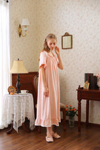 Ruffled Round Neck Midi Nightgown