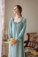 Flared sleeves Long Cotton Nightgown
