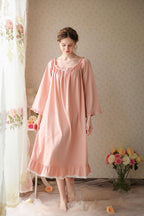 Ruffled Trimmed Long Nightgown