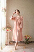 Ruffled Trimmed Long Nightgown