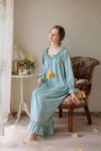 Flared sleeves Long Cotton Nightgown