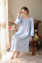 Ruffled Trimmed Long Nightgown