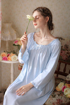 Ruffled Trimmed Long Nightgown