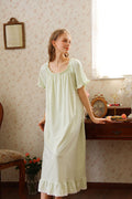 Ruffled Round Neck Midi Nightgown