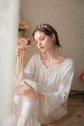 Ruffled Trimmed Long Nightgown