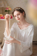 Ruffled Trimmed Long Nightgown