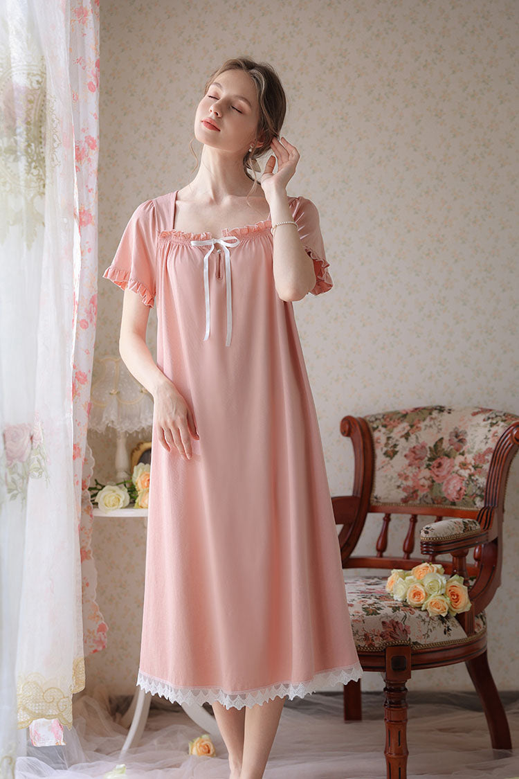 Vintage Style Sweet Nightgown with Ruffles