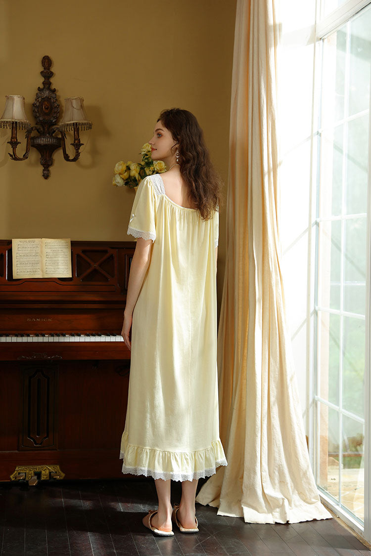 Lace Trimmed Maxi Nightgown