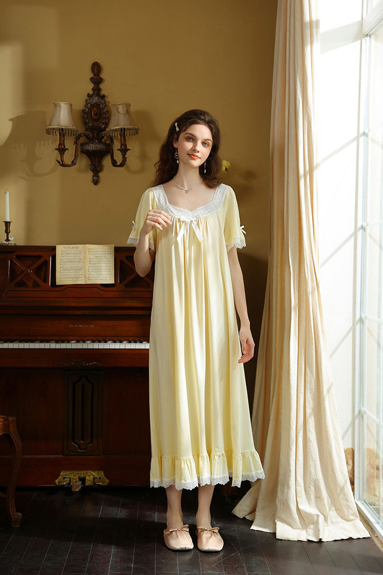 Lace Trimmed Maxi Nightgown