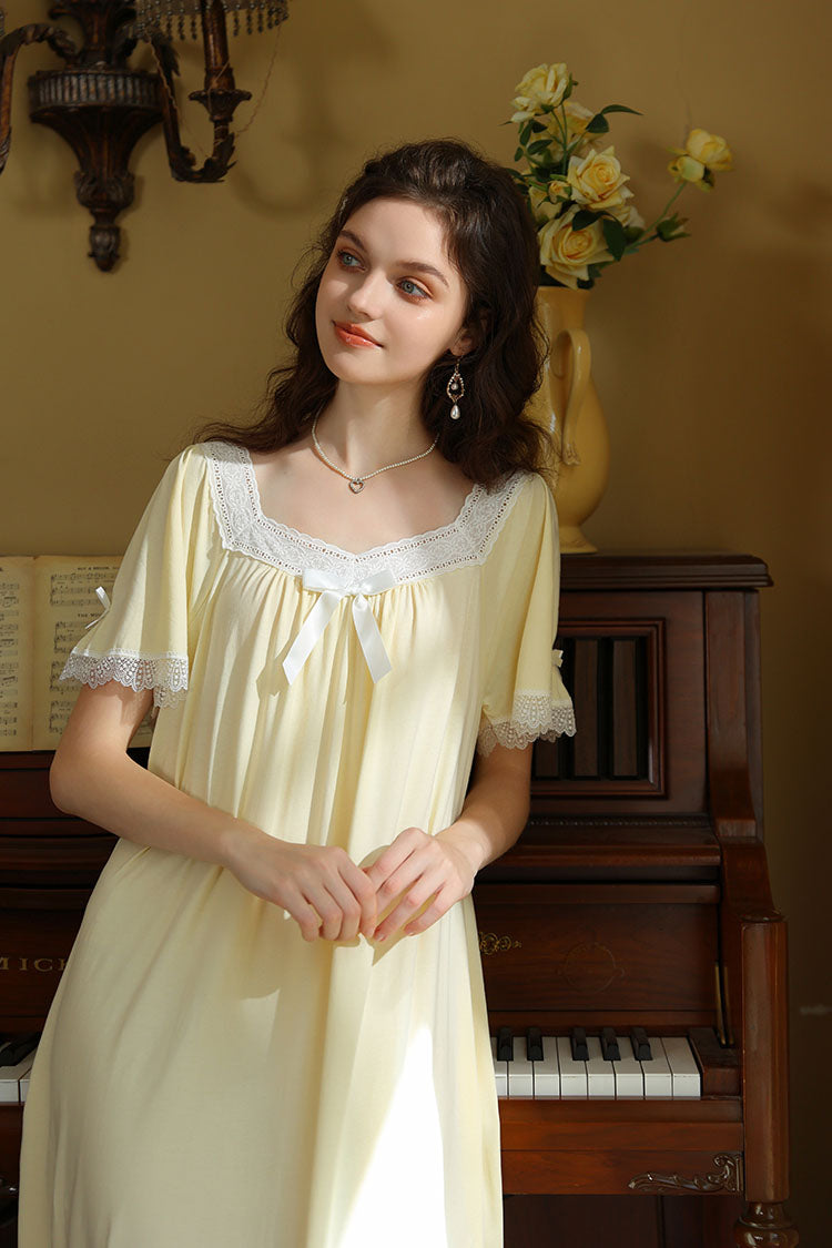 Lace Trimmed Maxi Nightgown