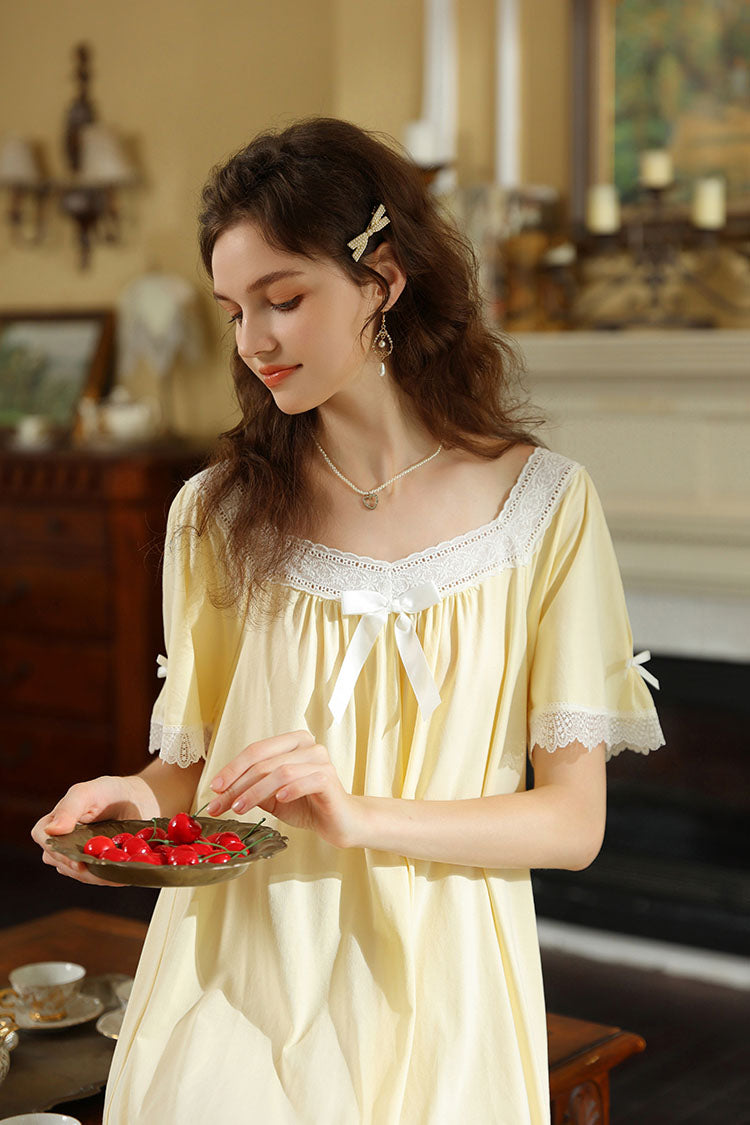 Lace Trimmed Maxi Nightgown
