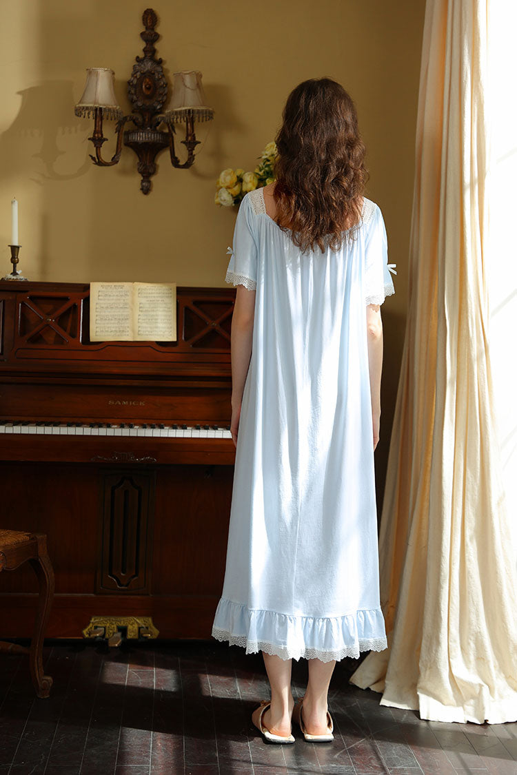 Lace Trimmed Maxi Nightgown