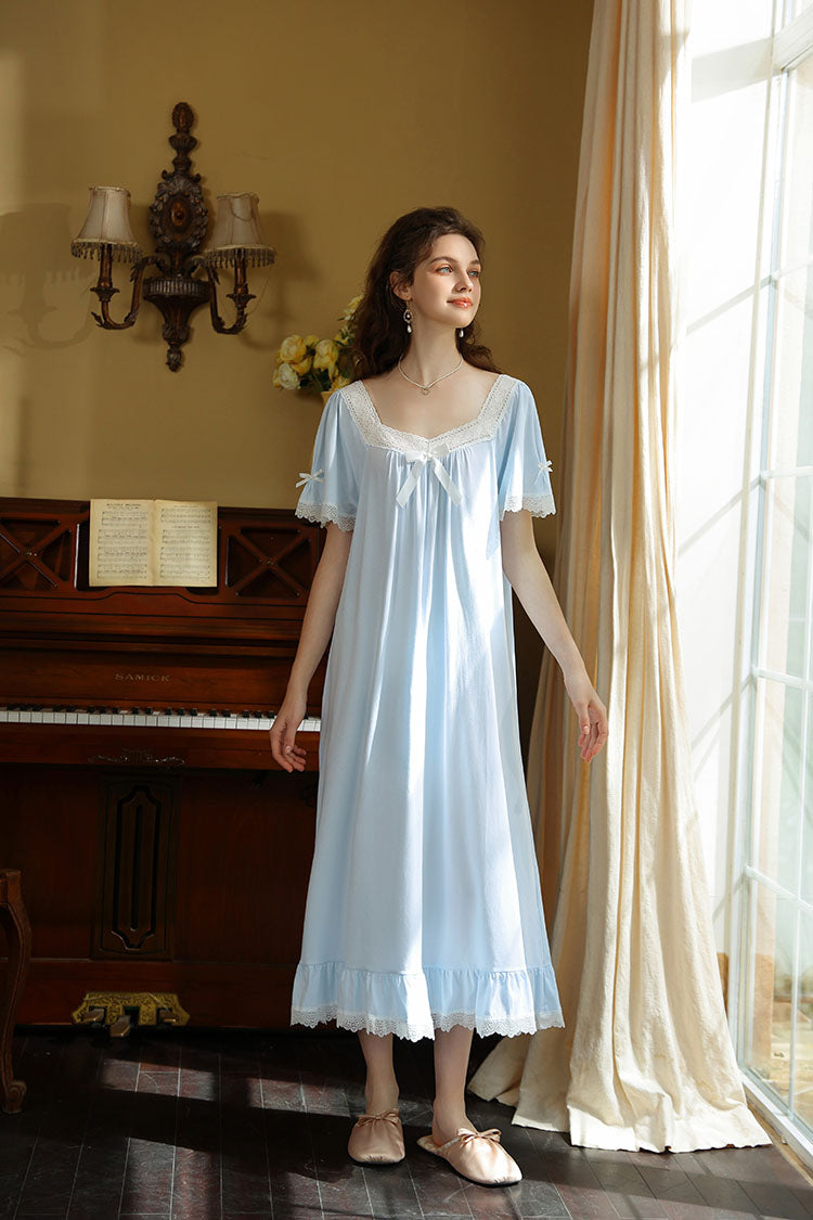 Lace Trimmed Maxi Nightgown