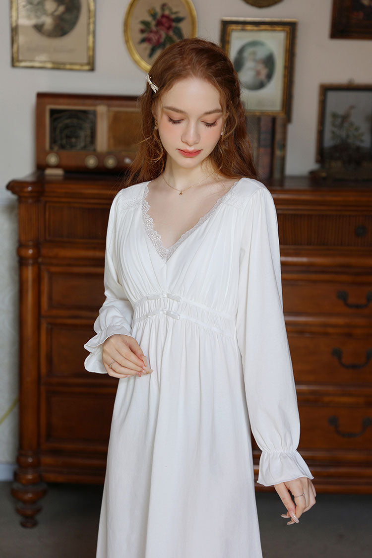 Vintage Style Nightgown with Delicate Lace