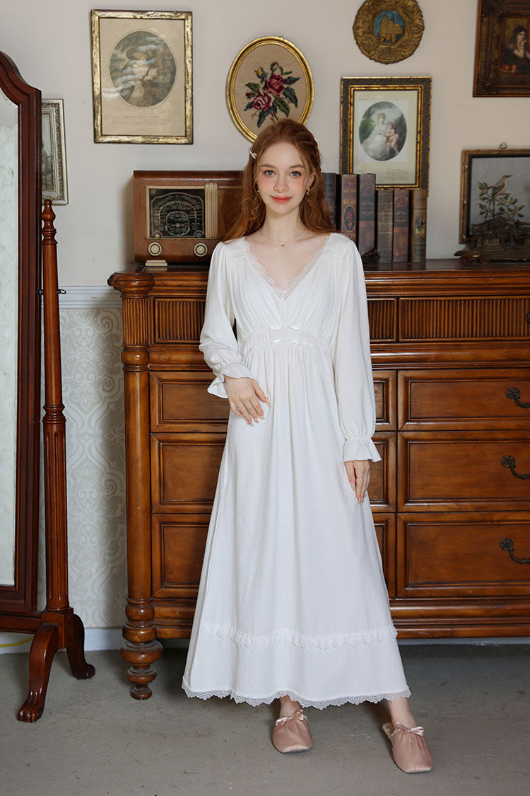Vintage Style Nightgown with Delicate Lace