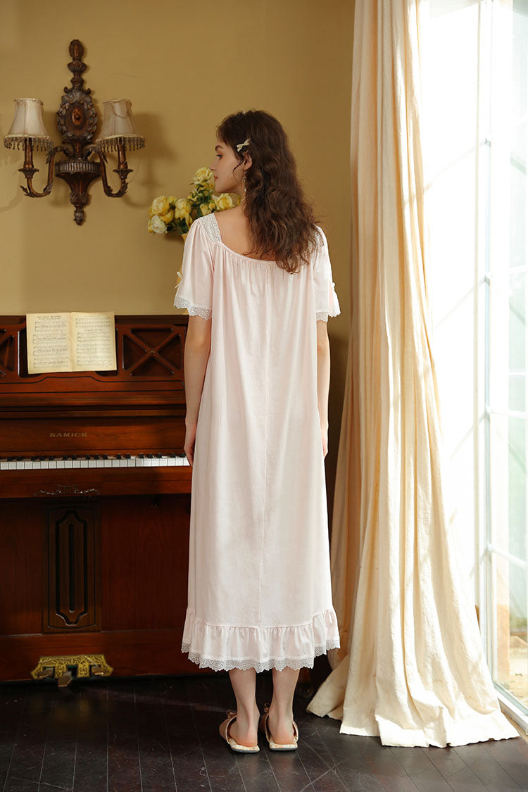 Lace Trimmed Maxi Nightgown