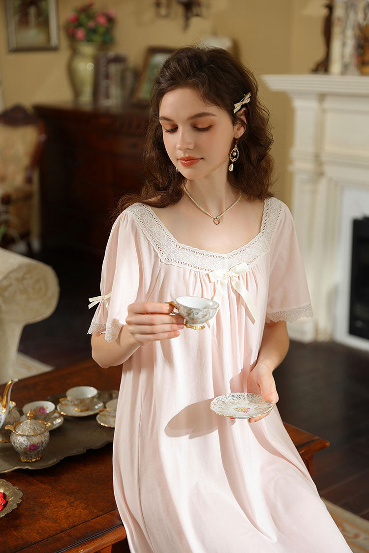 Lace Trimmed Maxi Nightgown