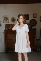 Lace Trimmed Bow Nightgown