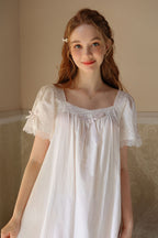 Lace Trimmed Bow Nightgown