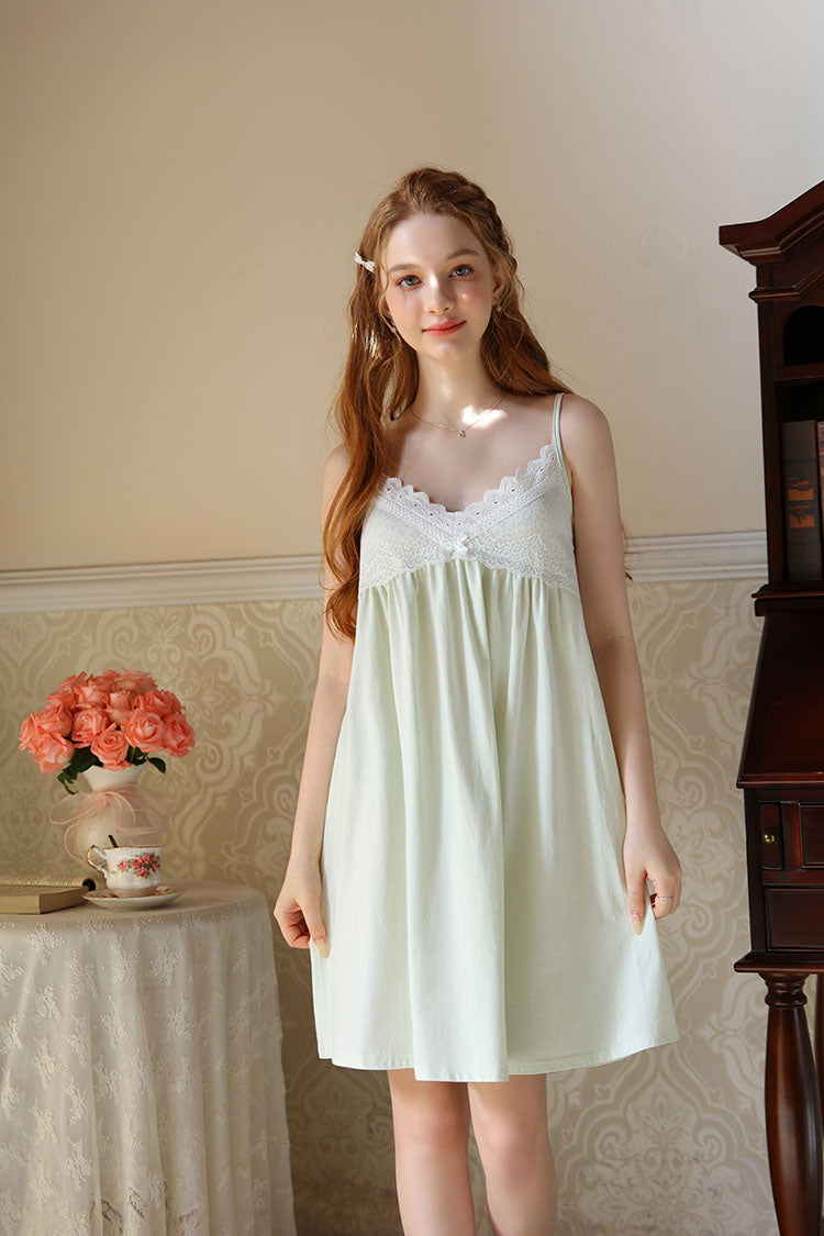 V - neck Ruffled Strap Nightgown