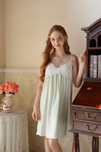 V - neck Ruffled Strap Nightgown