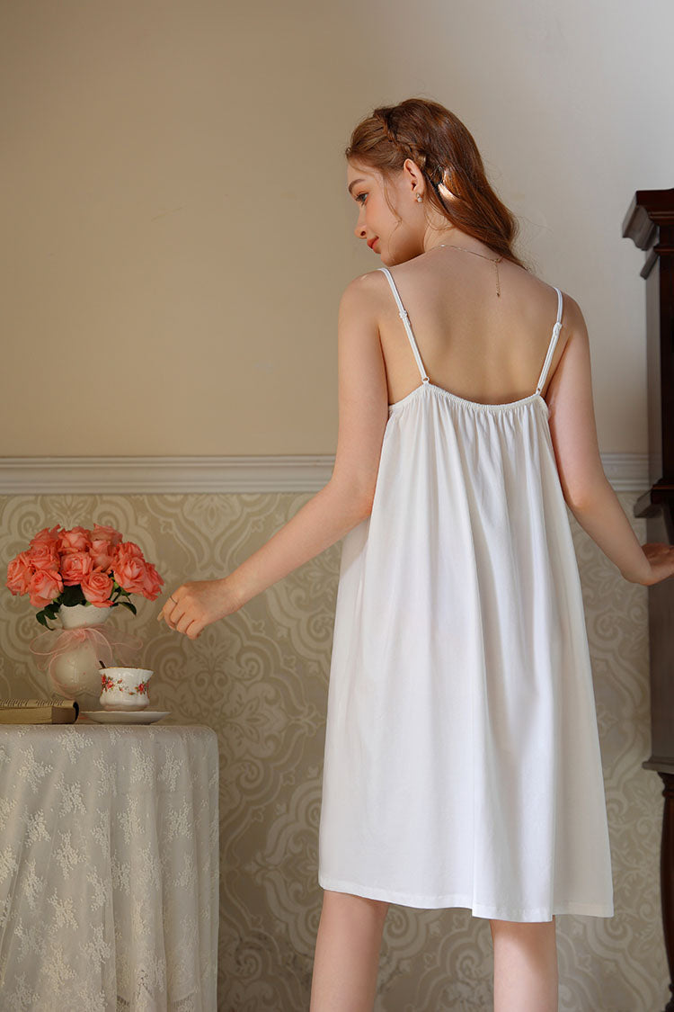 Lace Trimmed Spaghetti Strap Nightdress