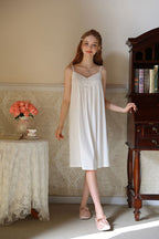 Lace Trimmed Spaghetti Strap Nightdress