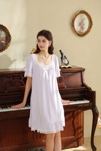 Lace Trimmed Bow Nightgown