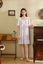 Lace Trimmed Bow Nightgown