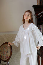 Lace Trimmed Pajama Set