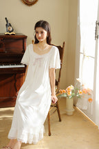 Lace Trimmed Maxi Nightgown