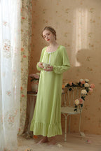 Minimalist Ruffled Trimmed Maxi Nightgown
