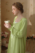 Minimalist Ruffled Trimmed Maxi Nightgown
